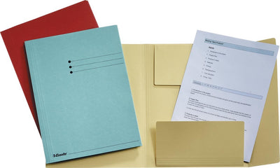 Esselte Manila 3-Klappen-Ordner 1033325, A4, sortiert, Recyclingkarton, 250 Blatt, 24 x 31,8 x 2 cm, 50 Stück