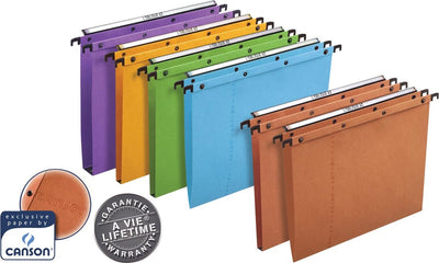 Elba l'oblique Hängeregister für Schubladen, AZO-Abstand 390 mm (Foolscape), V-Boden, orange