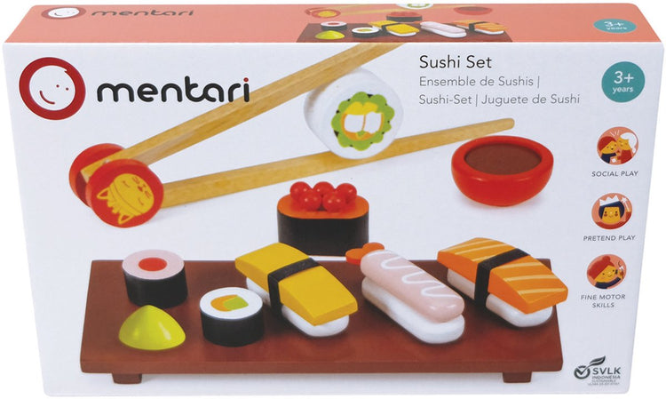 Mentari-Küche – Sushi-Set – 17 x 7,50 x 4,50 cm – Holz – 3 Jahre
