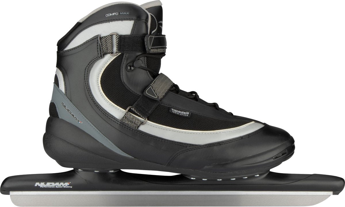 Nijdam Speed Skate XXL Pro-Line - Softboot - Schwarz Silbergrau - Größe 50