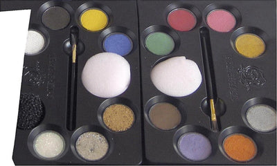 Eulenspiegel Schmink Set mit Schritt für Schritt, verschiedenen Farben, 1 Set