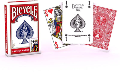 Bicycle® Bridge-Größe, französische Gesichter, rot – klassische belgische Spielkarten – Premium-Qualität
