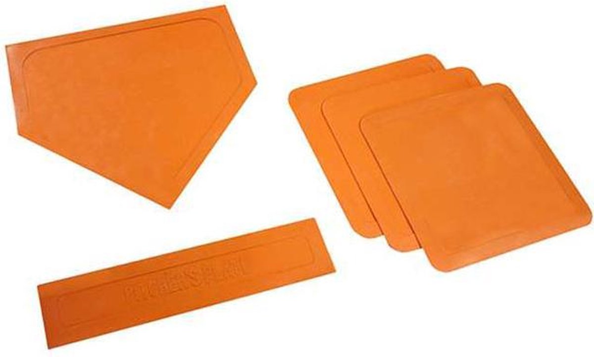 Markenlose Baseballbasen ohne Marke | Basisset zum Herunterwerfen | orange