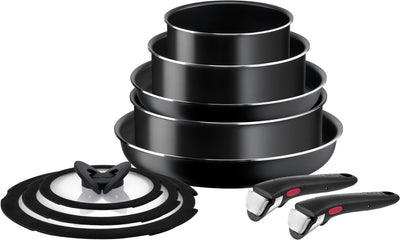 Tefal Ingenio Easy Cook Clean - Pfannenset - 10-teilig - nicht für Induktion geeignet - stapelbar - abnehmbarer Griff