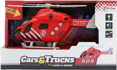 TOI-TOYS Fire Brigade-Hubschrauber mit Licht und Klang