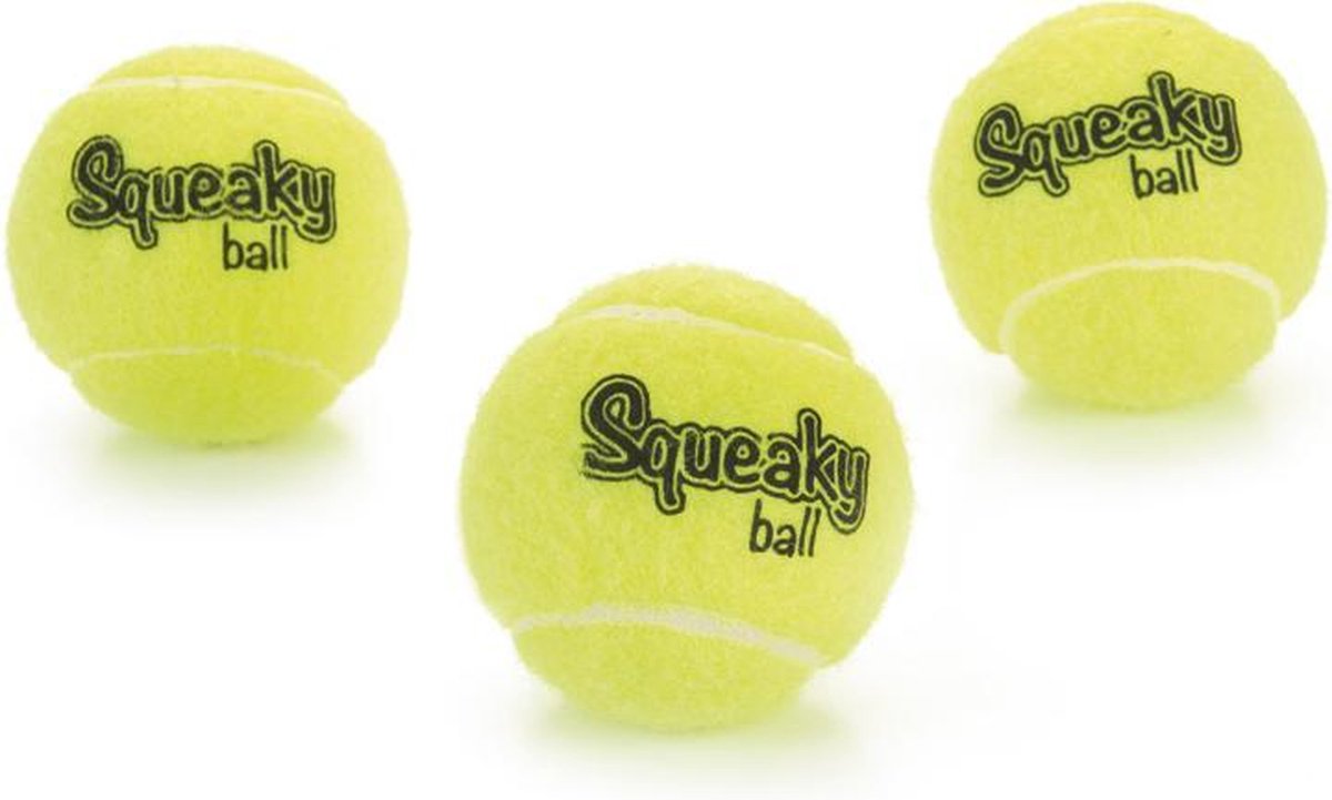 Beeztees Tennisball – mit Quietscher – Hundespielzeug – 6,5 cm – 3 Stk