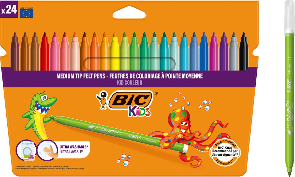 Bic Kid Couleur Ultra – Filzstift – radierbar – Kinder – 24 Stück