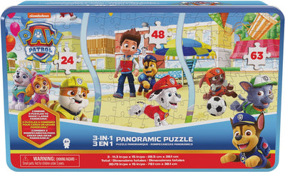Spin Master Games Paw Patrol 3-in-1-Panorama-Puzzle, Sammlerdose