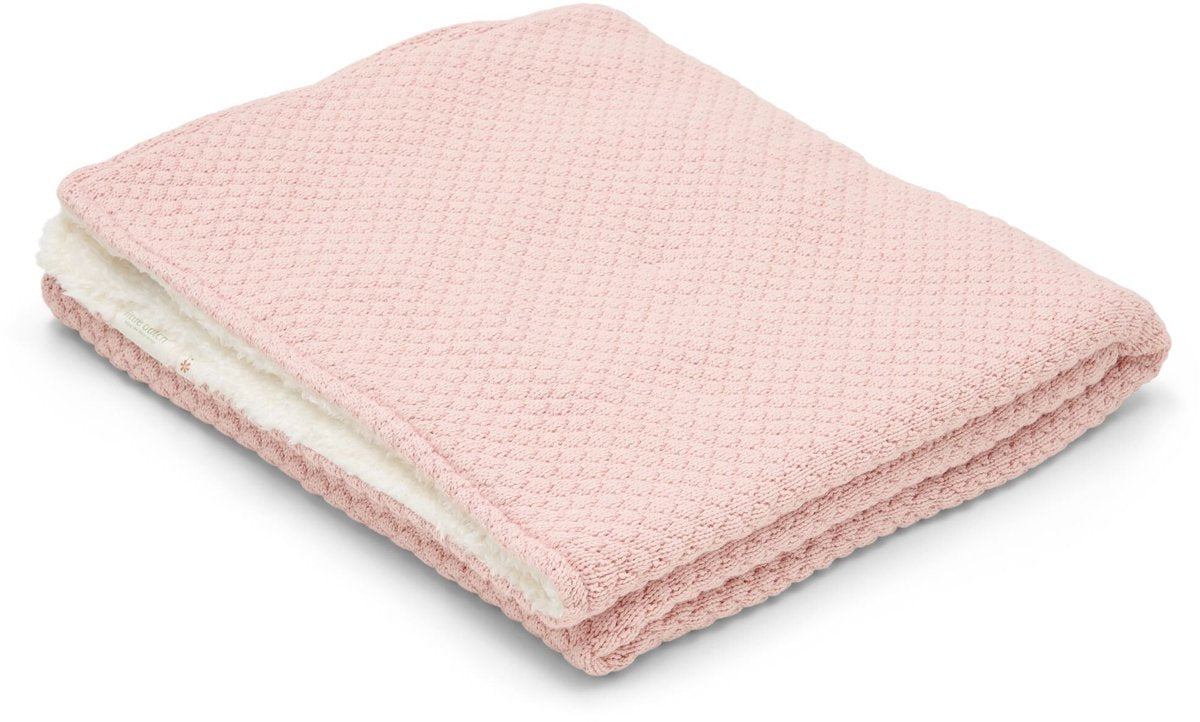 Gestrickte Babydecke von Little Dutch – Fleece – Rosa – Essentials