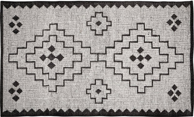 Woood Omari-Teppich – Wolljute – Naturschwarz – 1 x 160 x 230 cm