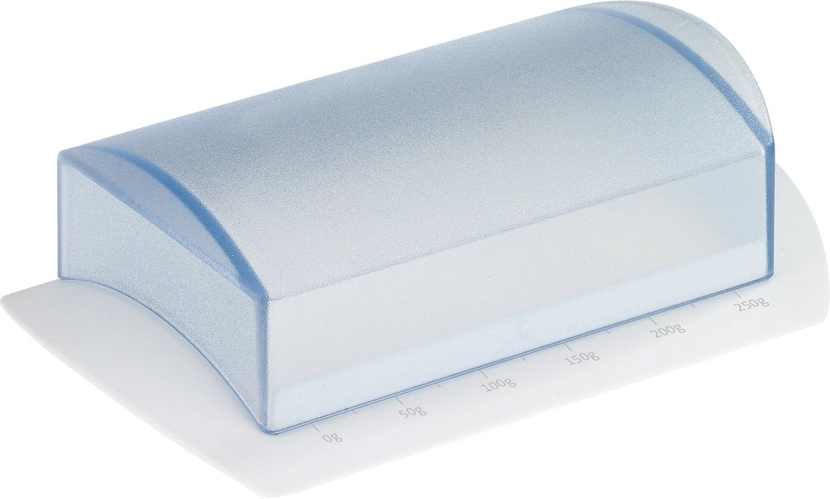 Westmark Butterdose für den Tisch, mit Größenangabe, Kunststoff, weiß transparent, 21162270