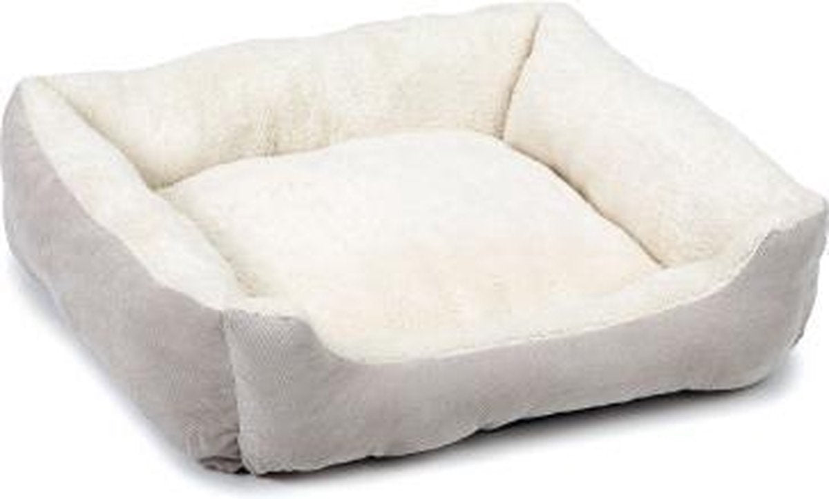 Beeztees Mogina – Hundebett – Plüsch – Grau – 65 x 60 x 20 cm