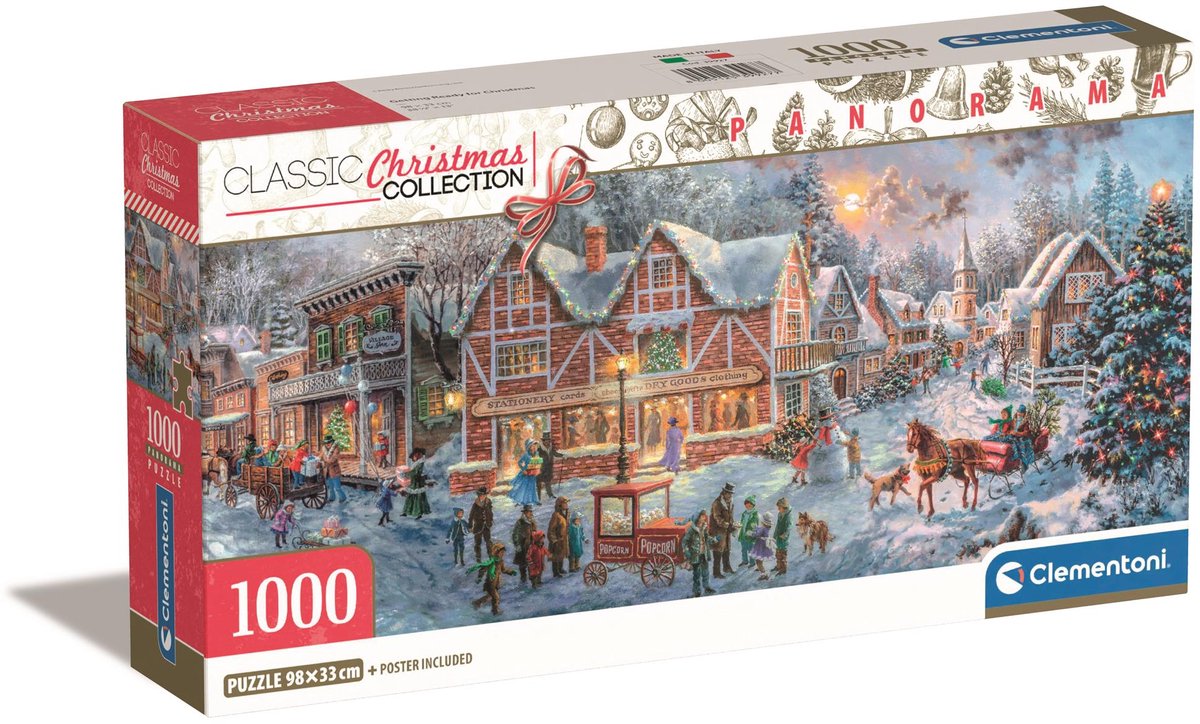 Clementoni – Puzzle – 1000 Teile – Vorbereitungen für Weihnachten – Weihnachtsszene – Puzzle für Erwachsene