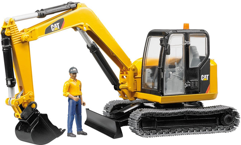 Bruder Cat Mini -Bagger mit Arbeiter