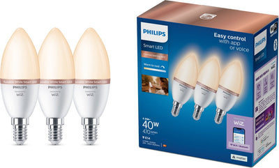 Philips Lighting Philips Smart LED-Lampe C37, E14-Fassung, 470 lm, 3er-Pack