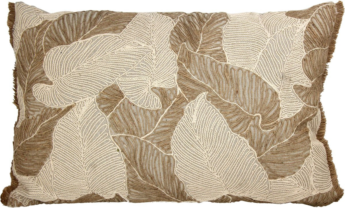 Kissen aus der HD-Kollektion, Palmblatt-Baumwolle, natur, 40 x 60 cm