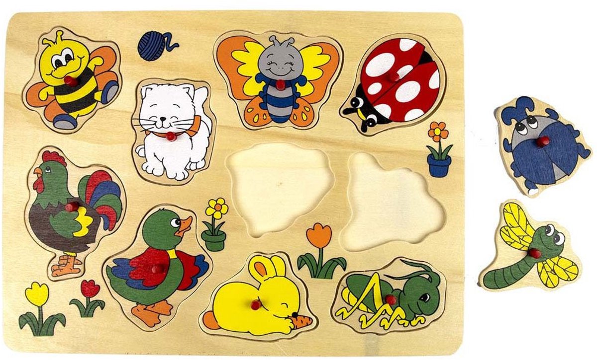 Playwood -Holzstollen Puzzle -Tiere rund um das Haus, 10st