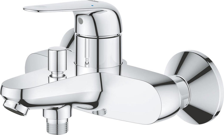 Grohe Quickfix Swift Einhebel-Badewannen- und Brausebatterie – Wandmontage – Metallhebel – Chrom
