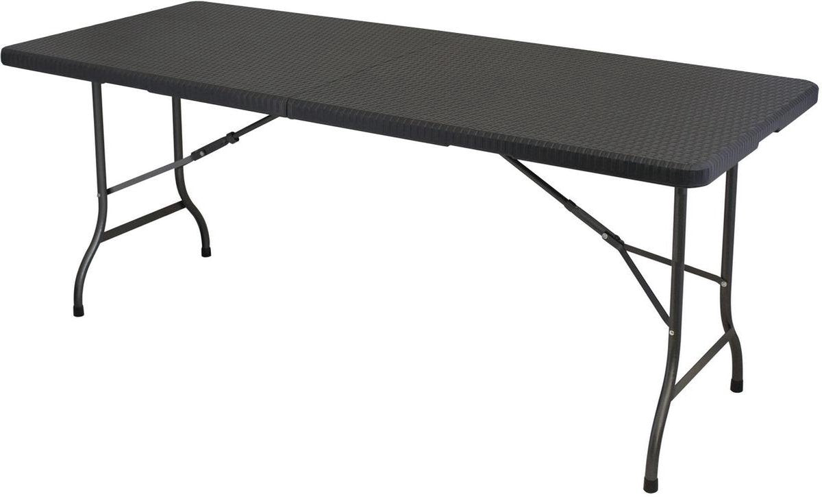 Eurotrail Pavillon-Tisch im Rattan-Design – Schwarz