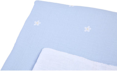 Childhome Blumenkollektion - Babydecke - Decke - 80x100cm - weiß blau