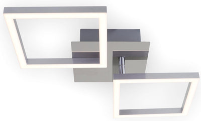 Briloner Gestell - Deckenleuchte - drehbare Deckenleuchte - LED 16 Watt - 1.200 Lumen - 3.000 Kelvin - Deckenleuchte Chrom-Silber
