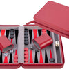 Backgammon-Reisespiel mit Reißverschluss – rot
