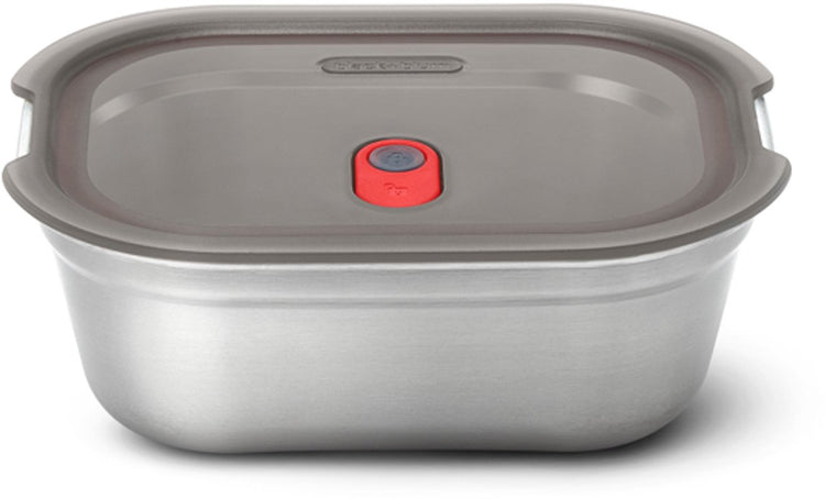 Black Blum Black+Blum Stahl-Lebensmittelbox klein – Meal Prep – 173 x 127 x 65 mm – graurot