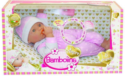 Dimian Puppe mit Flaschen- und Babygeräuschen – Amore – 36 cm.