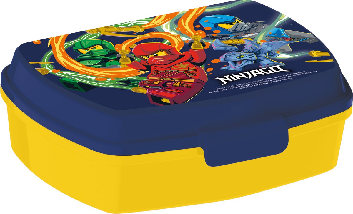 Stor Lego Ninjago Lunchbox – kompakte Lunchbox für Kinder ab 4 Jahren – luftdicht – BPA-frei – dunkelblau
