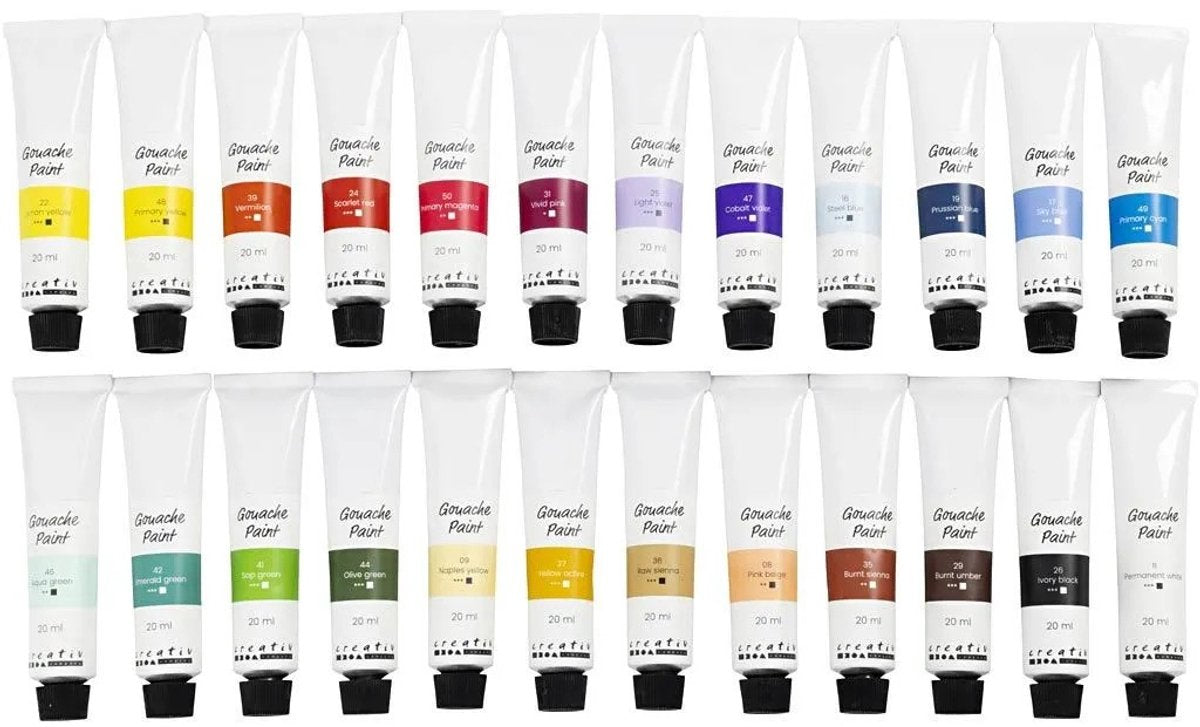 Creativ Company Gouachefarbe, verschiedene Farben, 24x20 ml 1 Box
