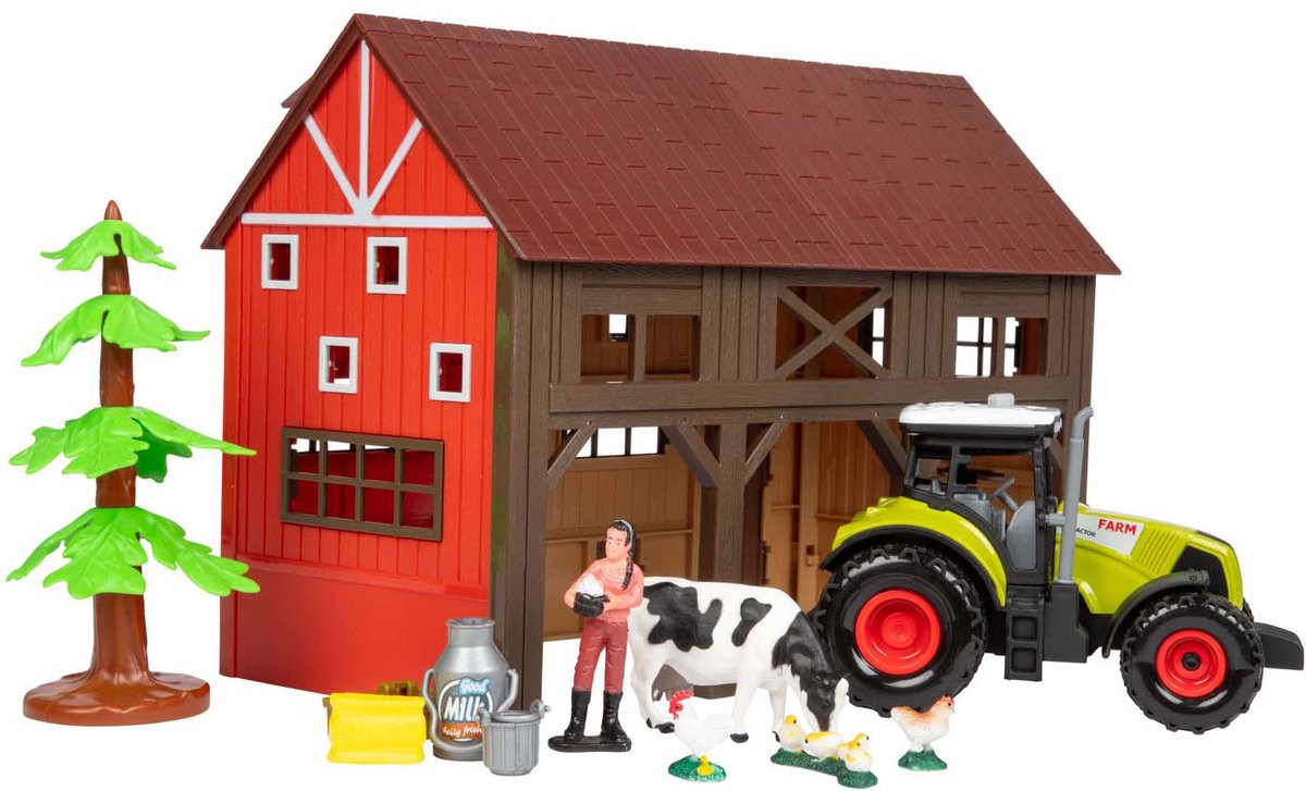 Toi-Toys Ackers Ville Farm mit Traktorlicht und Soundspiel-Set, 12dlg.
