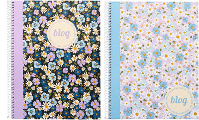 Känguru-Spiralblock – B'log-Blumen – Größe A5 – mit Linie – 2 Stück – an-123890-a