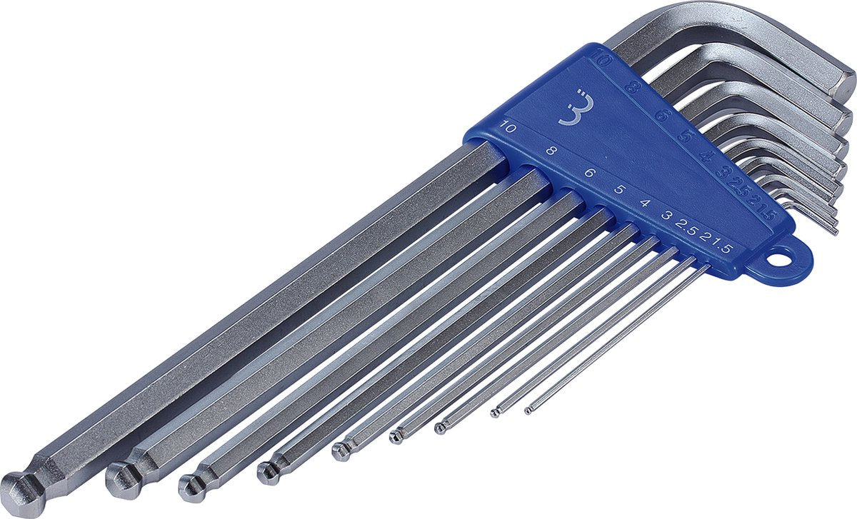 BBB Fahrrad-Inbusschlüssel-Set – Fahrrad-Inbusschlüssel-Set – 1,5 bis 10 mm – 9-teiliger Satz Stahl-Inbusschlüssel – Fahrradwerkzeuge – BTL-118