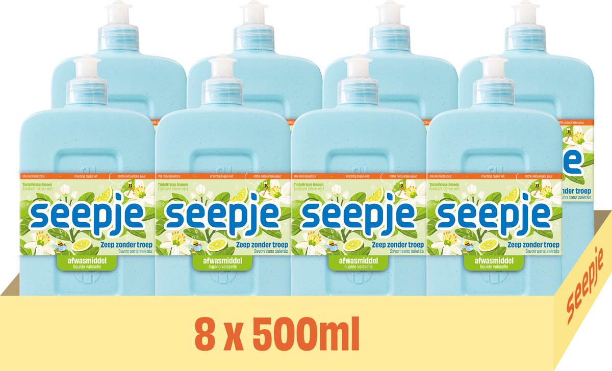 Seepje Spülmittel – 8 x 500 ml – Limette – Vorteilspackung