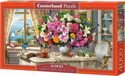 Castorland Sommerblumen und Tasse Tee – Puzzle – 4.000 Teile – Satin-Finish – perfekte Passform – europäische Qualität
