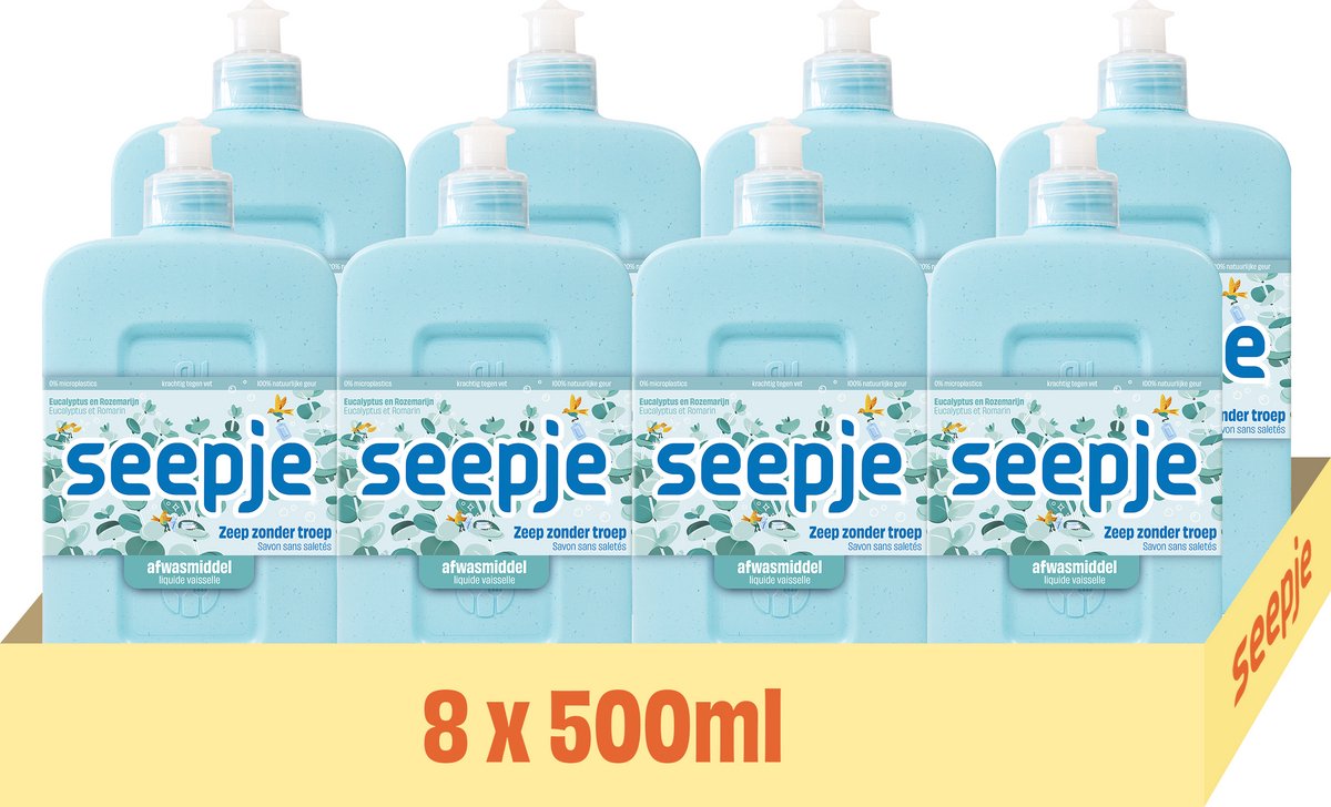 Seepje Spülmittel Spritzer Eukalyptus – 8 x 500 ml – Vorteilspack