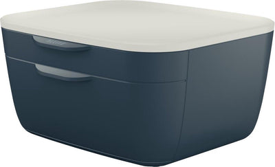 Leitz gemütliches Schubladenelement – Kommode mit 2 Schubladen – Schubladenbox für den Schreibtisch – ideal für Home-Office und Arbeiten von zu Hause aus – Samtgrau