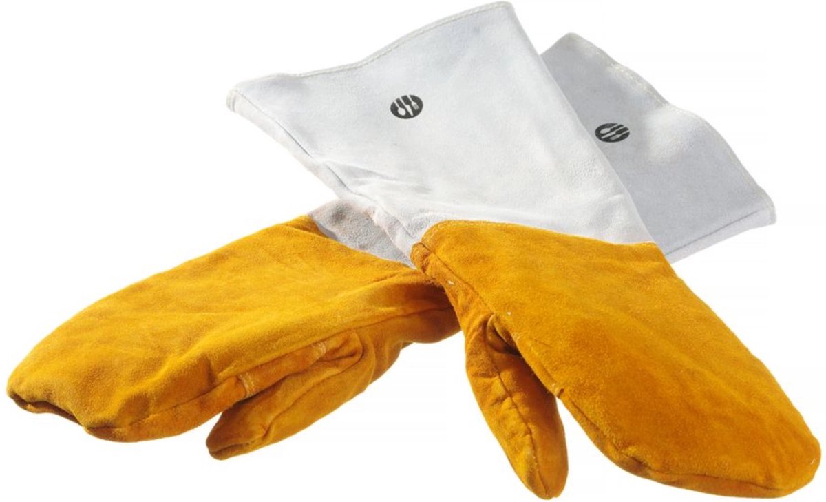 Hendi hitzebeständige Grillhandschuhe aus Leder – extra lang – 2er-Set – 460 mm