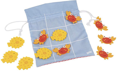 Goki Tic Tac Toe - Holz - 10 Teile - in Baumwoll-Reisetasche - 5 Jahre