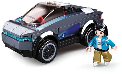 Sluban Town Elektroauto Bauspielzeug für Kinder ab 6 Jahren – Konstruktionsspielzeug Modellbau – Baukasten mit 136 Bausteinen und 1 Minifigur – M38-B0901