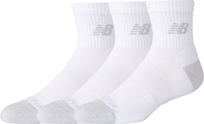 New Balance Active QTR Socken 3er-Pack Unisex-Sportsocken – Weiß