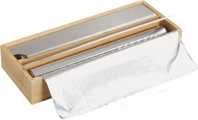 Kesper fsc® Küchenfolienspender für 2 Folienrollen – FSC® Bambusholz – Küchenschubladen-Folienspender für Aluminium – Haushaltsfolie