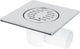 Differnz Basic Duschrinne – Duschrinne mit seitlichem Abgang – Chrom matt – 15 x 15 cm