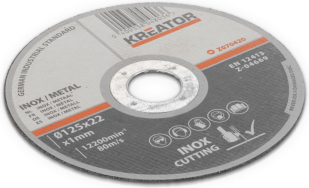 Kreator krt070420 Edelstahl-Metalltrennscheibe D125 | Trennscheibe 6 Stück