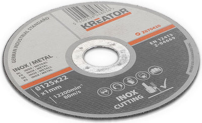 Kreator krt070420 Edelstahl-Metalltrennscheibe D125 | Trennscheibe 6 Stück