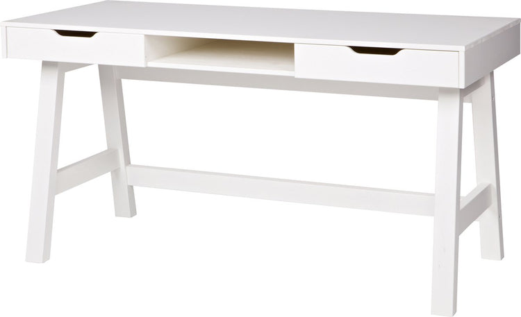 Woood Nikki Schreibtisch – Kiefernholz – weiß – 75 x 140 x 62