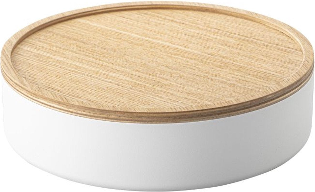 Yamazaki Aufbewahrungsbox mit Deckel – niedrig – Rin – weiß