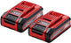 Einhell Twinpack 3,0 Ah Plus Akku - Power X-Change - 18 V Li-Ion - 2x 3,0 Ah Akku - max. Leistung: 900 W – aktives Batteriemanagementsystem