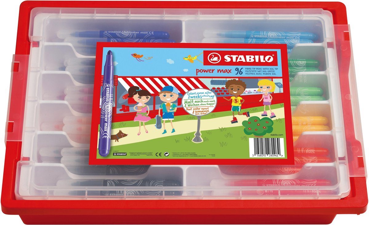 Stabilo Power Max Schulverpackung Filzstifte - 96 Stk.