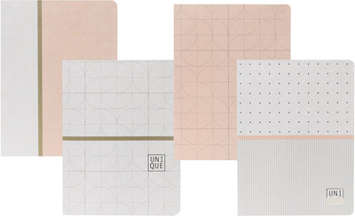 Ancor Notizbuch, einzigartig, A4, Diamant, 5 mm, 48 Blatt, 90 Gramm Schrumpfung, 4 Stück, rosa und weiß